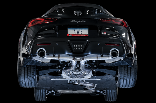AWE Tuning 2020 Toyota Supra A90 Track Edition Exhaust - 5in Chrome Silver Tips - RPL Performance