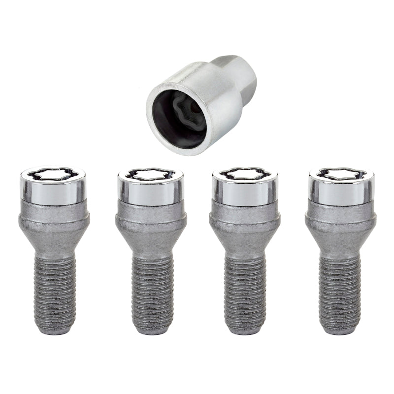 McGard Wheel Lock Bolt Set - 4pk. (Cone Seat) M14X1.25 / 17mm Hex / 27.3mm Shank Length - Chrome - RPL Performance