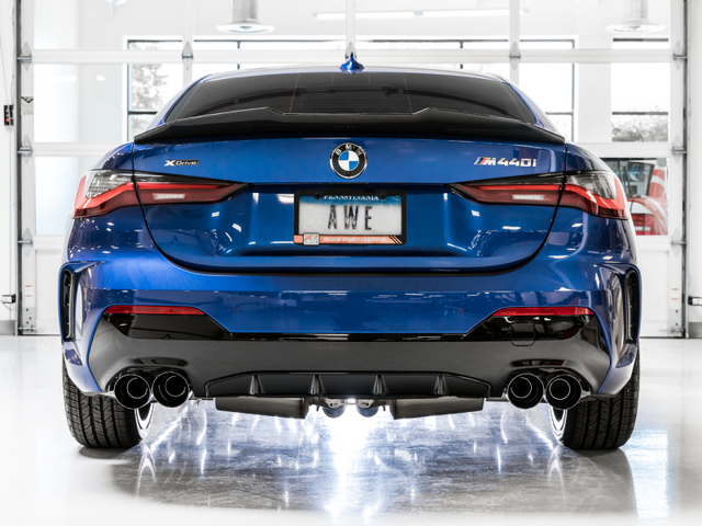 AWE Tuning 2019+ BMW M340i (G20) Non-Resonated Touring Edition Exhaust - Quad Diamond Black Tips - RPL Performance