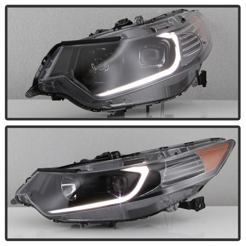 xTune 09-14 Acura TSX Projector Headlights - Light Bar DRL - Black (PRO-JH-ATSX09-LB-BK) - RPL Performance