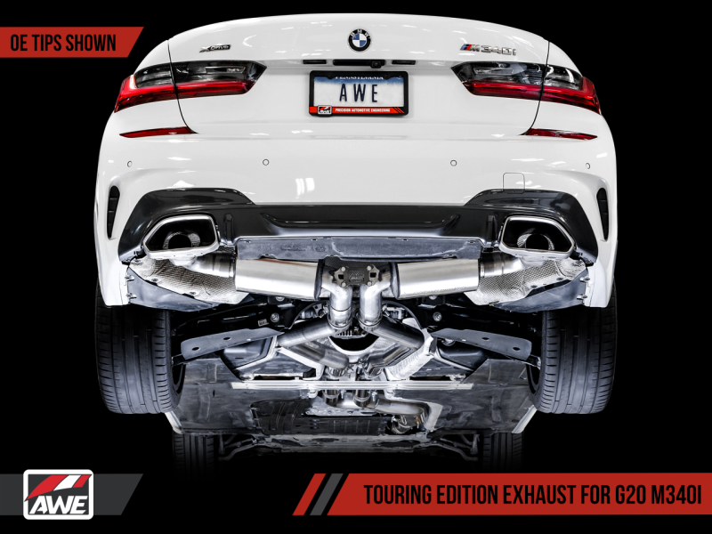 AWE Tuning 2019+ BMW M340i (G20) Non-Resonated Touring Edition Exhaust (Use OE Tips) - RPL Performance