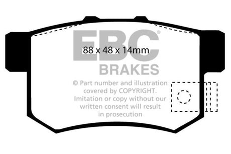 EBC 01-03 Acura CL 3.2 Greenstuff Rear Brake Pads - RPL Performance