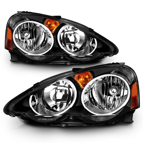 ANZO 2002-2004 Acura Rsx Crystal Headlights Black - RPL Performance