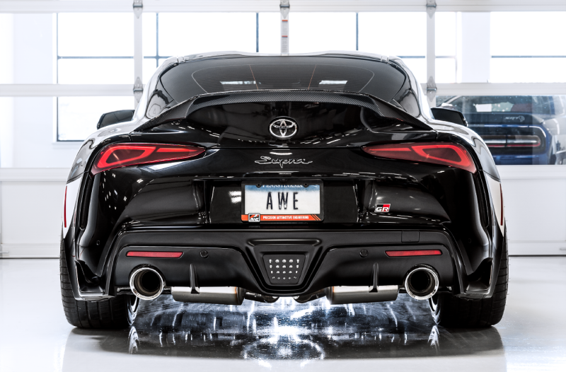 AWE 2020 Toyota Supra A90 Non-Resonated Touring Edition Exhaust - 5in Diamond Black Tips - RPL Performance