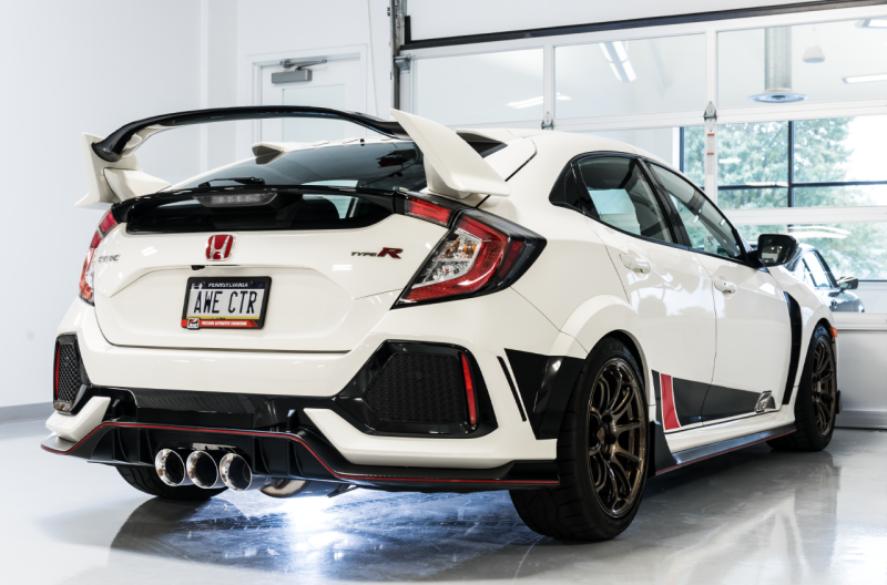 AWE Tuning 2017+ Honda Civic Type R Track Edition Exhaust w/Front Pipe & Triple Chrome Silver Tips - RPL Performance