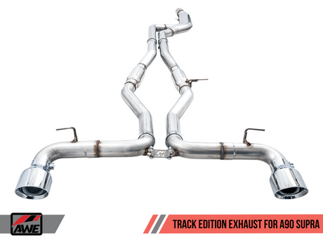 AWE Tuning 2020 Toyota Supra A90 Track Edition Exhaust - 5in Chrome Silver Tips - RPL Performance
