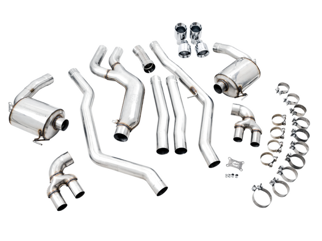 AWE Tuning 2019+ BMW M340i (G20) Non-Resonated Touring Edition Exhaust - Quad Chrome Silver Tips - RPL Performance