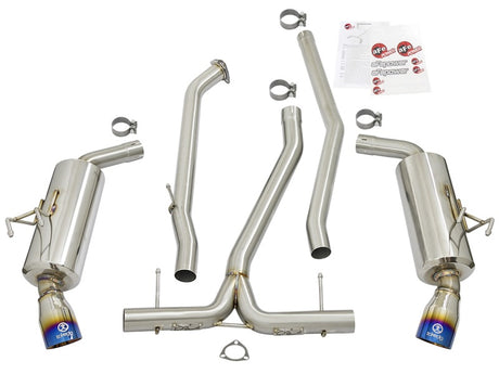 aFe POWER Takeda 16-17 Honda Civic I4-1.5L (t) 2.5-2.25in 304 SS CB Dual-Exit Exhaust Blue Tips - RPL Performance