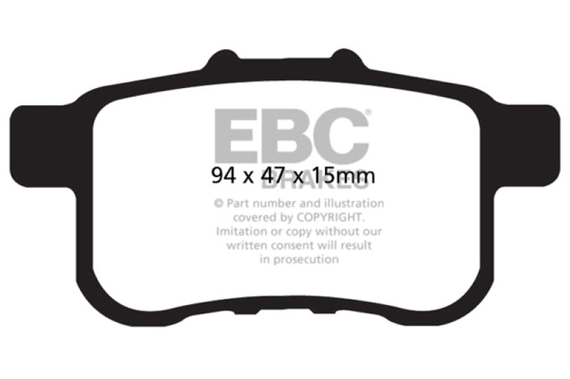 EBC 09-14 Acura TSX 2.4 Redstuff Rear Brake Pads - RPL Performance