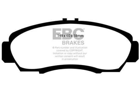 EBC 01-03 Acura CL 3.2 Greenstuff Front Brake Pads - RPL Performance