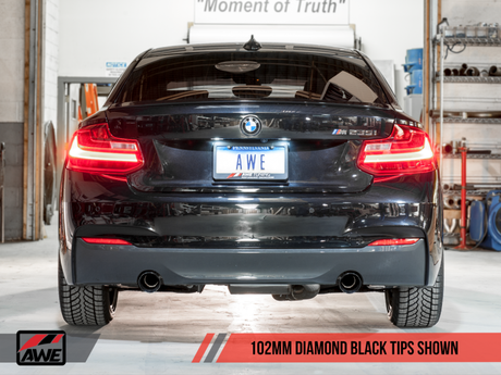 AWE Tuning BMW F22 M235i / M240i Touring Edition Axle-Back Exhaust - Diamond Black Tips (102mm) - RPL Performance