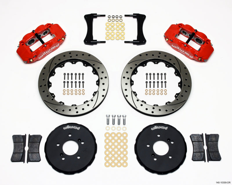 Wilwood Narrow Superlite 6R Front Hat Kit 12.88in Drill Red Honda S2000 - RPL Performance