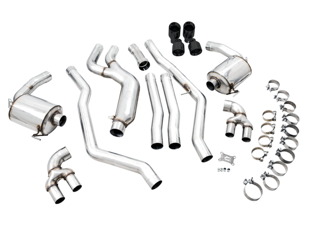 AWE Tuning 2019+ BMW M340i (G20) Non-Resonated Touring Edition Exhaust - Quad Diamond Black Tips - RPL Performance
