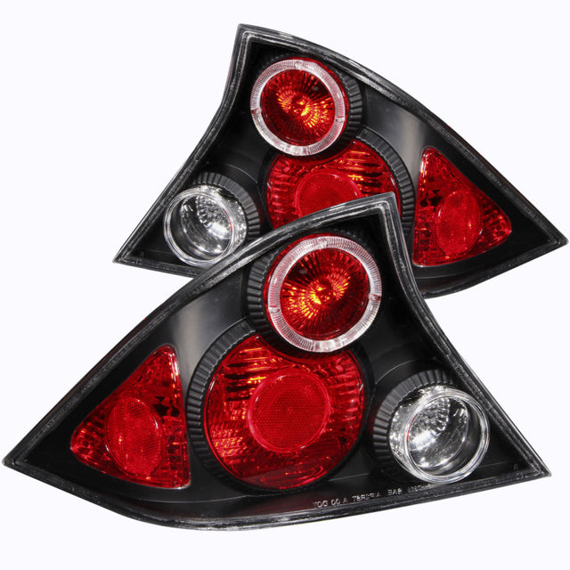 ANZO 2001-2003 Honda Civic Taillights Black w/ Halo - RPL Performance