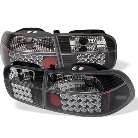 Spyder Honda Civic 92-95 2/4DR LED Tail Lights Black ALT-YD-HC92-24D-LED-BK - RPL Performance