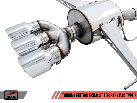 AWE Tuning 2017+ Honda Civic Type R Touring Edition Exhaust w/Front & Mid Pipes - Chrome Silver Tips - RPL Performance