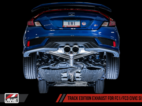 AWE Tuning 2016+ Honda Civic Si Track Edition Exhaust w/Front Pipe & Dual Diamond Black Tips - RPL Performance