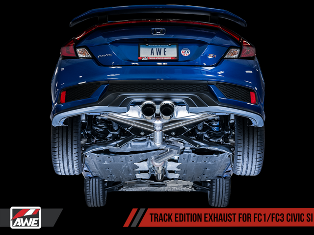 AWE Tuning 2016+ Honda Civic Si Track Edition Exhaust w/Front Pipe & Dual Diamond Black Tips - RPL Performance