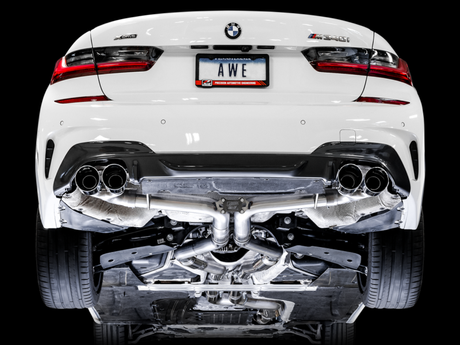 AWE Tuning 2019+ BMW M340i (G20) Track Edition Exhaust - Quad Chrome Silver Tips - RPL Performance