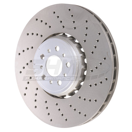 SHW 20-21 BMW X3 M 3.0L Right Front Cross-Drilled Lightweight Brake Rotor (34118054826) - RPL Performance