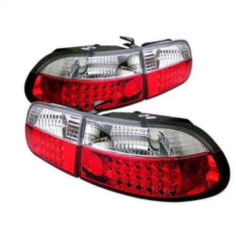 Spyder Honda Civic 92-95 3DR LED Tail Lights Red Clear ALT-YD-HC92-3D-LED-RC - RPL Performance