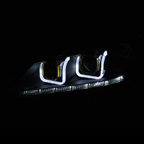 ANZO 2013-2015 Honda Accord Projector Headlights w/ U-Bar Black - RPL Performance