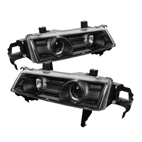 Spyder Honda Prelude 92-96 Projector Headlights LED Halo Black High H1 Low H1 PRO-YD-HP92-BK - RPL Performance