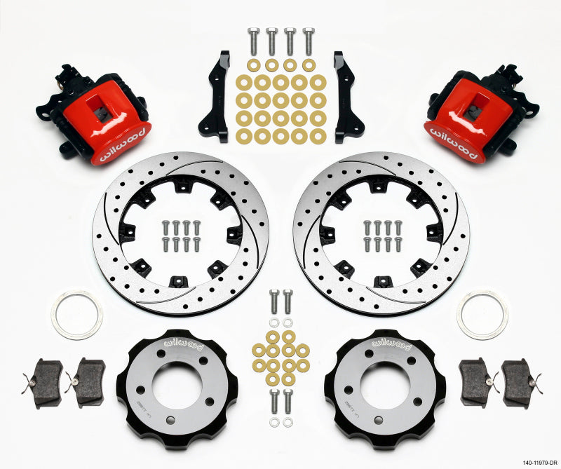 Wilwood Combination Parking Brake Rear Kit 12.19in Drilled Red 2006-Up Civic / CRZ - RPL Performance