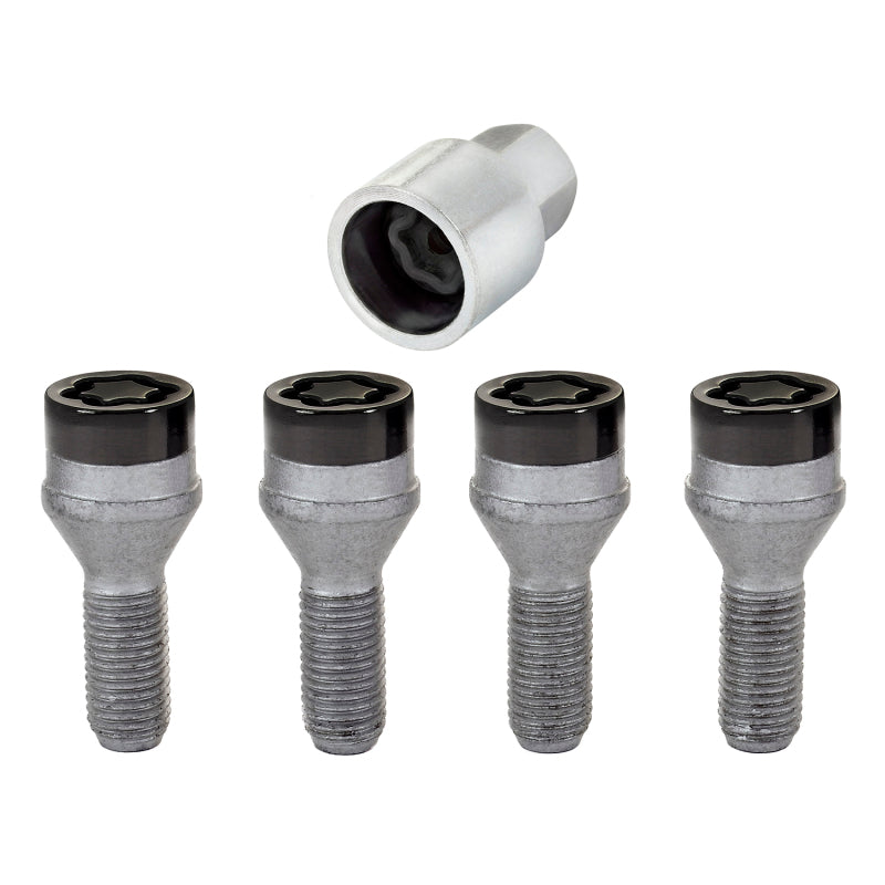 McGard Wheel Lock Bolt Set - 4pk. (Cone Seat) M12X1.5 / 17mm Hex / 25.5mm Shank Length - Black - RPL Performance