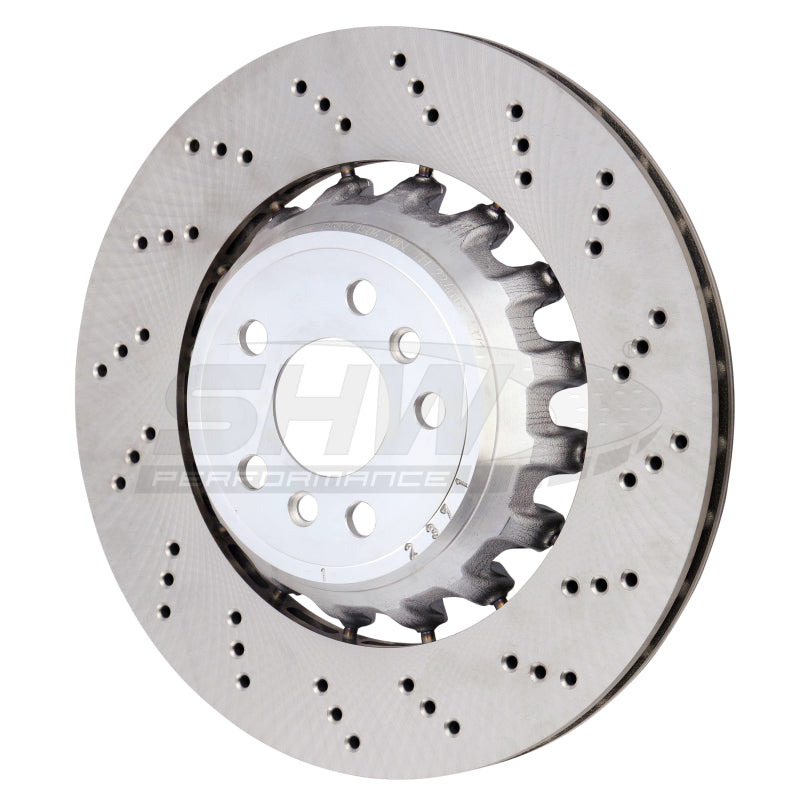 SHW 20-21 BMW X3 M 3.0L Right Rear Cross-Drilled Lightweight Brake Rotor (34118054828) - RPL Performance