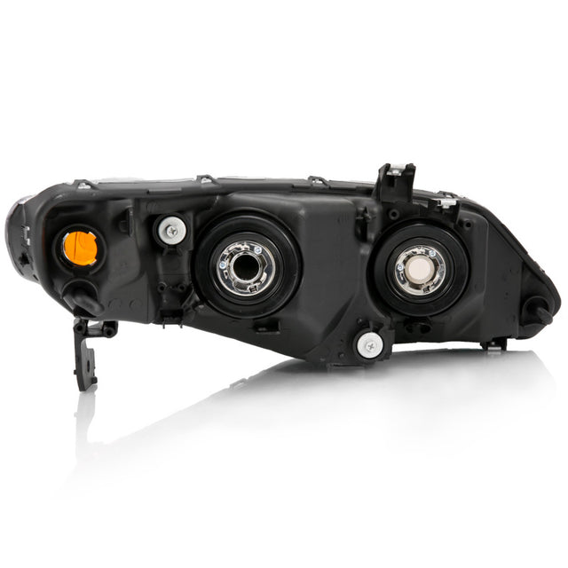 ANZO 2006-2011 Honda Civic 4 Door Crystal Headlight Black Amber (OE Replacement) - RPL Performance