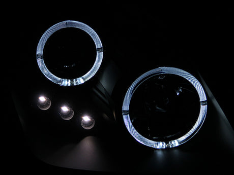 ANZO 1997-2001 Honda Prelude Projector Headlights w/ Halo Black w/ LED - RPL Performance
