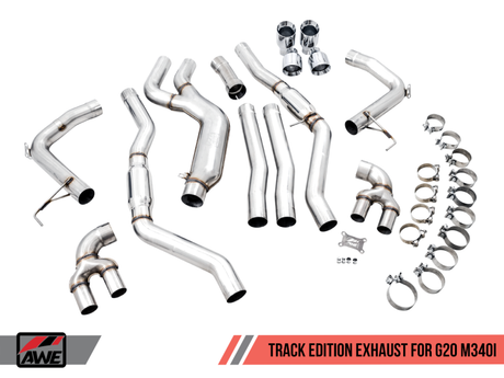 AWE Tuning 2019+ BMW M340i (G20) Track Edition Exhaust - Quad Diamond Black Tips - RPL Performance