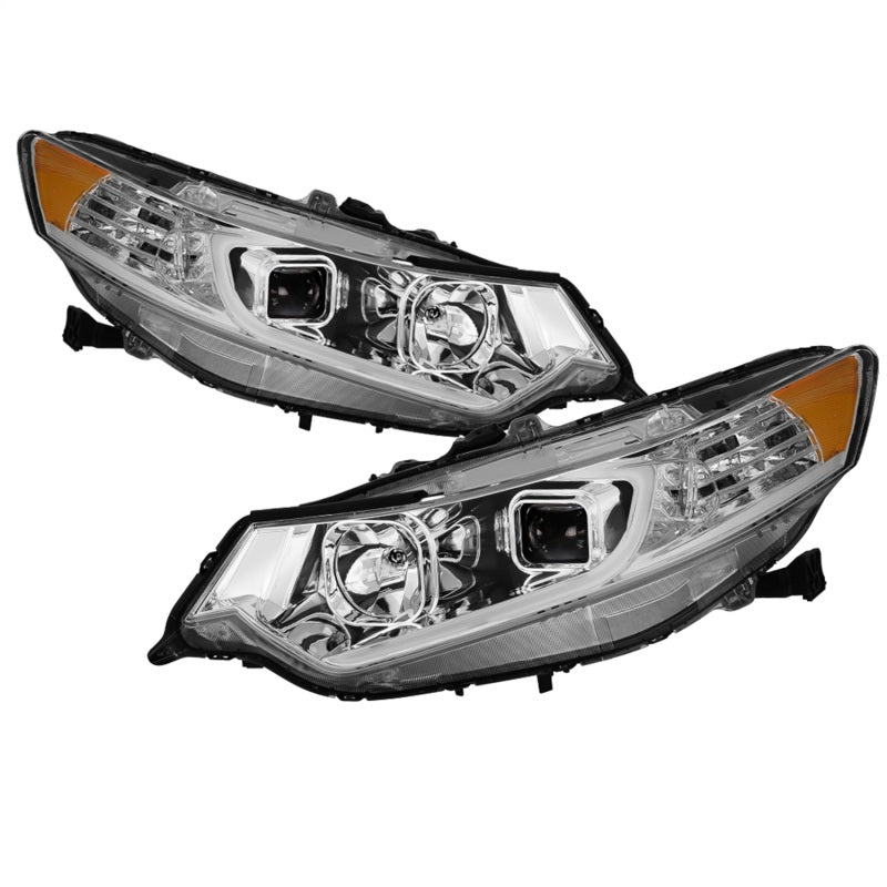 xTune 09-14 Acura TSX Projector Headlights - Light Bar DRL - Chrome (PRO-JH-ATSX09-LB-C) - RPL Performance