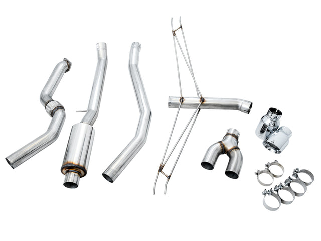 AWE Tuning 2016+ Honda Civic Si Track Edition Exhaust w/Front Pipe & Dual Chrome Silver Tips - RPL Performance