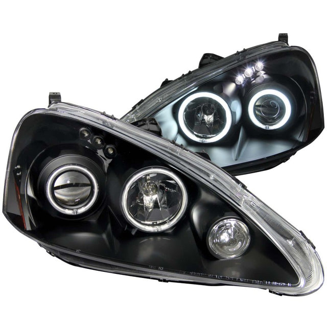 ANZO 2005-2006 Acura Rsx Projector Headlights w/ Halo Black - RPL Performance