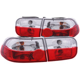 ANZO 1992-1995 Honda Civic Taillights Red/Clear - RPL Performance